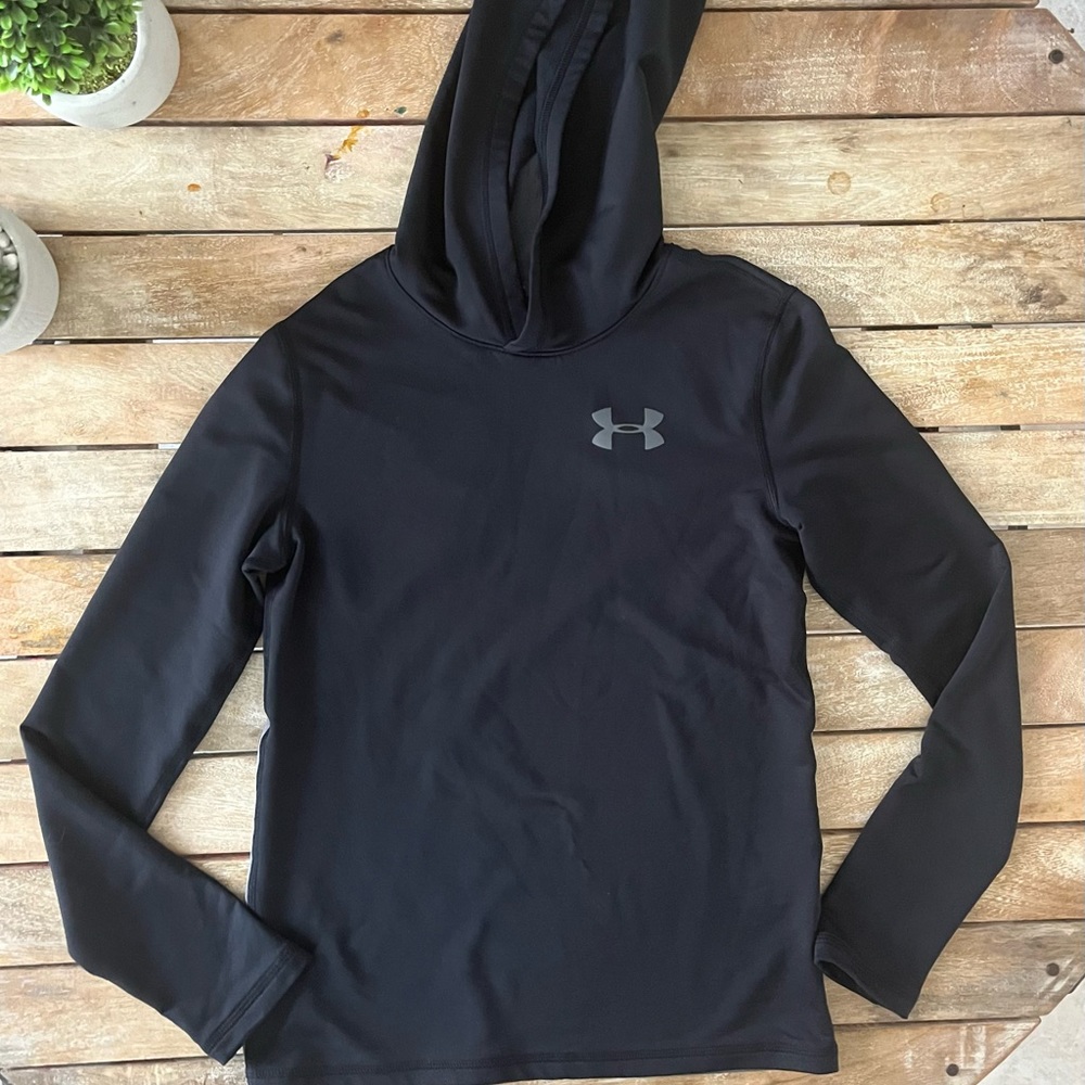 Under Armour Hoodie hooded shirt black gray youth xl